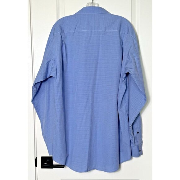 PRONTO UOMO Non Iron long sleeve button down Mens Size Large Tall Blue - Picture 2 of 7